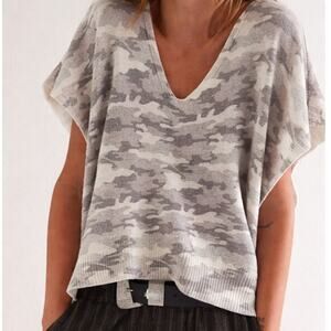 We The Free XL Women's Camo Vest Free People Wool Blend Boho Oversized Slouchy